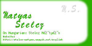 matyas stelcz business card